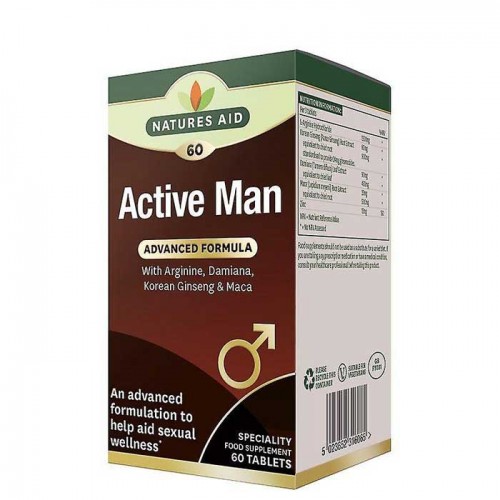 Active Man with Arginine, Damiana, Ginseng & Maca 60 ταμπλέτες - Natures Aid / Σεξουαλική Υγεία 