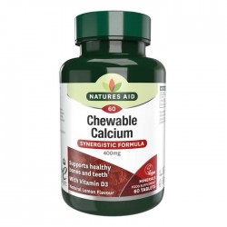Calcium 400mg with D3 60 Chewable Lemon - Natures Aid / Ασβέστιο