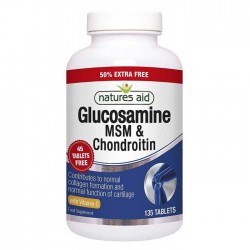 Glucosamine 500mg, MSM 500mg & Chondroitin 100mg - 135 tabs - Natures Aid / Αρθρώσεις