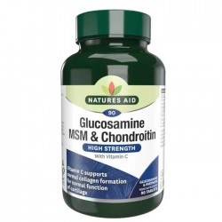 Glucosamine 500mg, MSM 500mg & Chondroitin 100mg - 90 tabs - Natures Aid / Αρθρώσεις