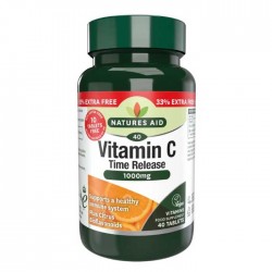Vitamin C 1000mg Time Release 40 ταμπλέτες - Natures Aid / Βιταμίνη C Αργής Αποδέσμευσης 