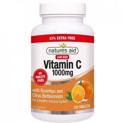 Vitamin C 1000 mg Low Acid 120 ταμπλέτες - Natures Aid