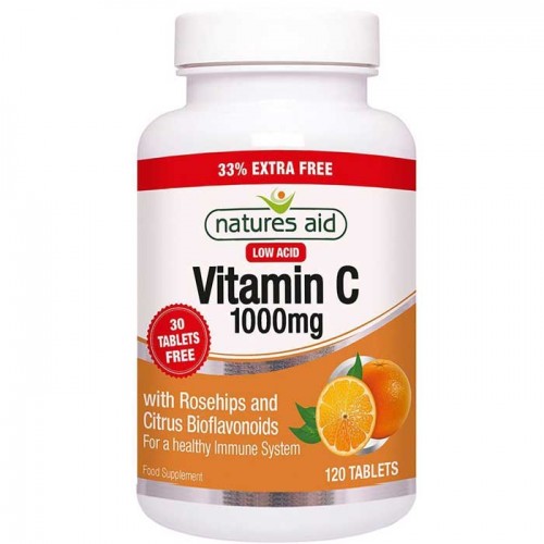 Vitamin C 1000 mg Low Acid 120 ταμπλέτες - Natures Aid