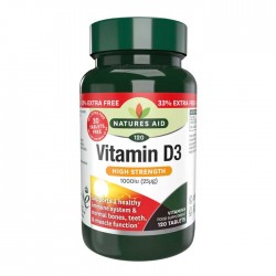 Vitamin D3 1000 iu (25μg) 120 κάψουλες Natures Aid / Βιταμίνη D3