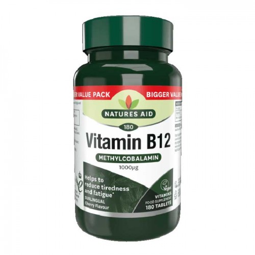 Vitamin B12 Methylcobalamin 180 Tabs παστίλιες - Natures Aid
