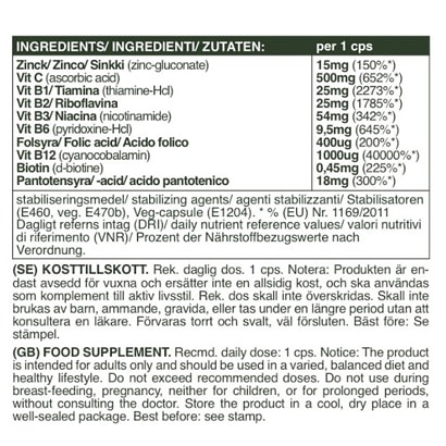 B Complex Vit C + Zinc 60 caps - Self Omninutrition